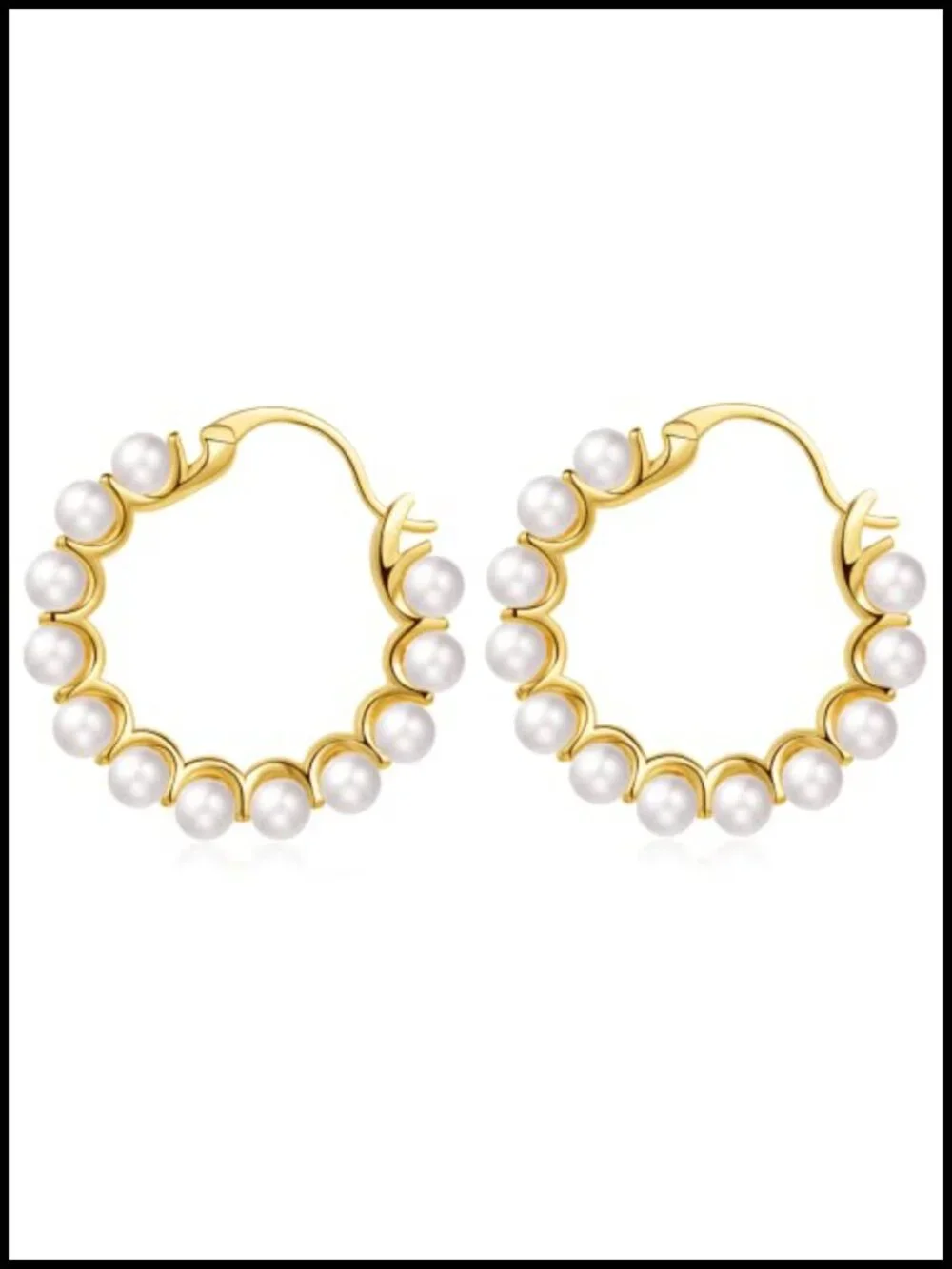 Pearl Hoop Earrings for Women Dangle Hypoallergenic Drop Gifts
